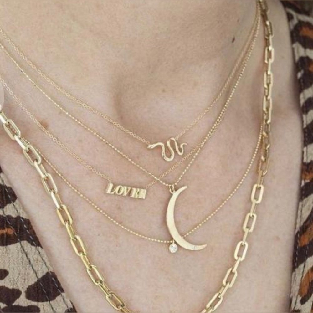 Ariel Gordon Dainty Solid Gold Snake Necklace - Picture 3 of 5